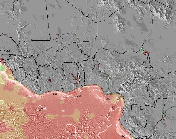 Togo Temperature del mare anomalia Mappa