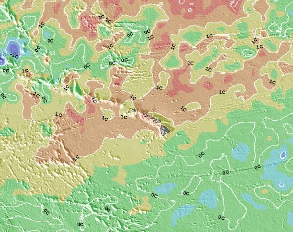 Hawaï Anomalies de Température de la Mer Carte