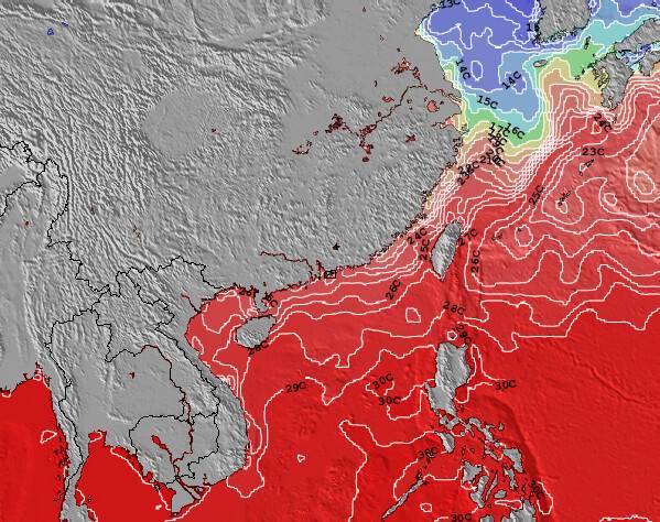 HongKong Temperatura del Mar Mapa