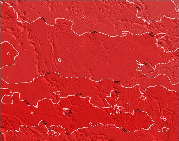 HowlandIsland Temperature della superficie del mare Mappa