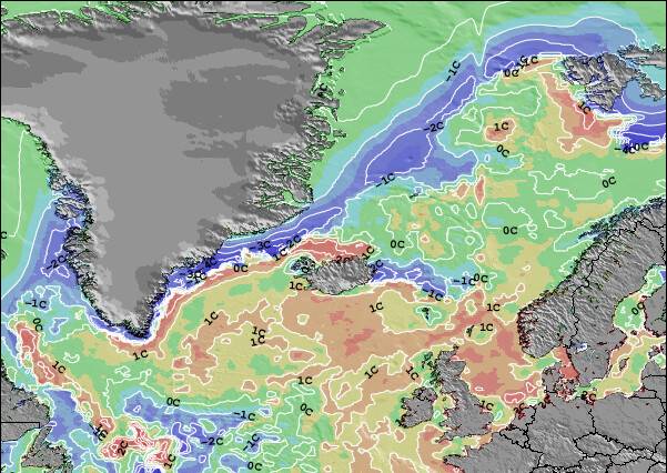 Iceland Sea Temperature Anomaly Map