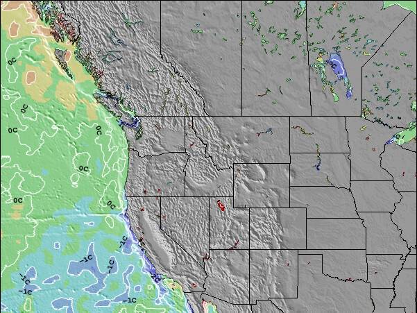 Idaho Anomalía de Temperatura del Mar Mapa