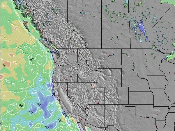 Idaho Anomalía de Temperatura del Mar Mapa