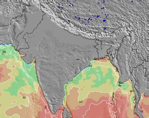 Myanmar Temperature del mare anomalia Mappa