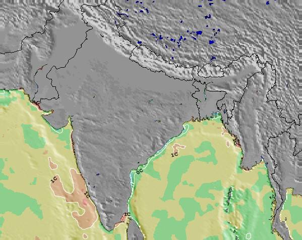 Bhutan Zeetemperatuur Afwijking Kaart