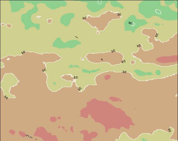 JarvisIsland Temperature del mare anomalia Mappa