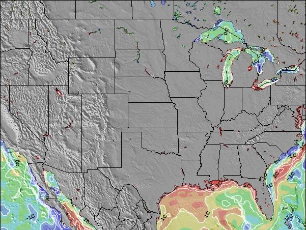 Kansas Anomalies de Température de la Mer Carte