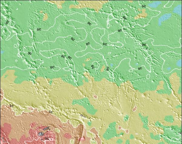 Quiribati Anomalia na Temperatura da Superfície do Oceano Mapa