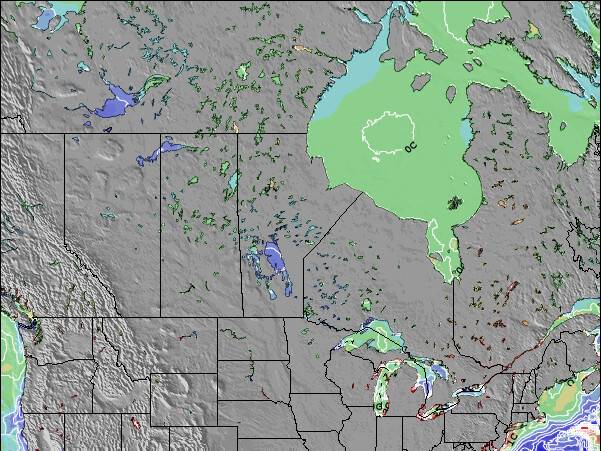 Manitoba Anomalies de Température de la Mer Carte