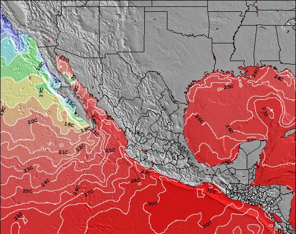 Mexique Température de la Mer Carte