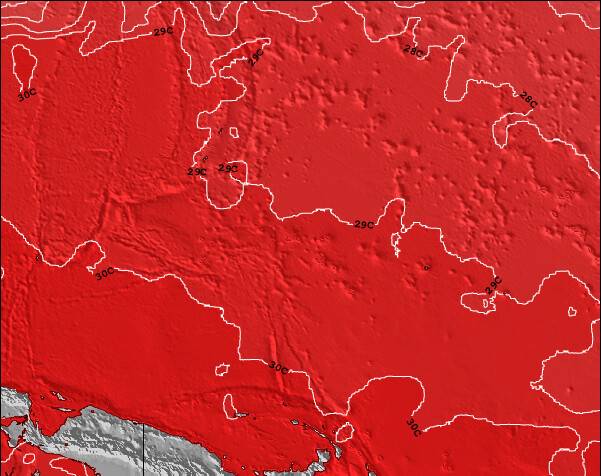 Micronesia Temperature della superficie del mare Mappa