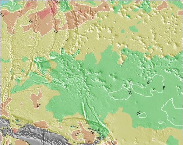 États fédérés de Micronésie Anomalies de Température de la Mer Carte