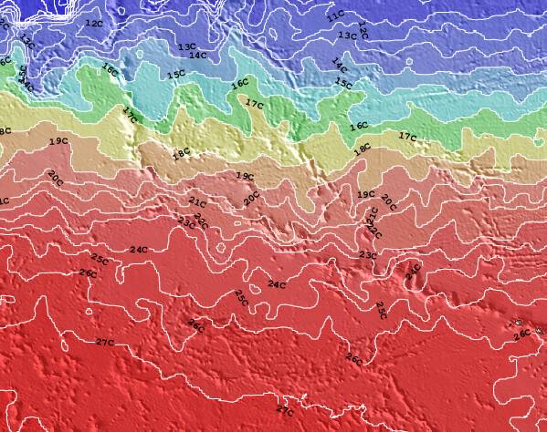 MidwayIslands Temperature della superficie del mare Mappa