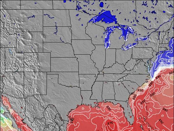 Missouri Temperatura del Mar Mapa