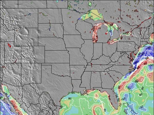 Missouri Sea Temperature Anomaly Map