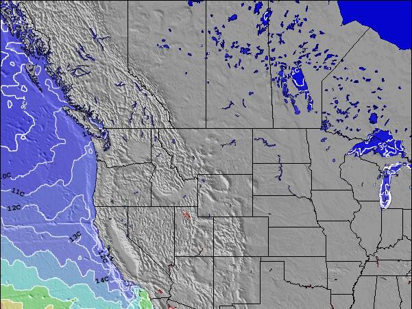 Montana Sea Temperature Map