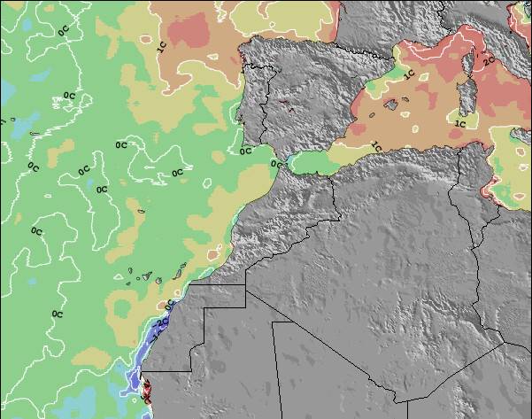 Maroc Anomalies de Température de la Mer Carte