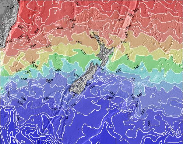 New Zealand Sea Temperature Map