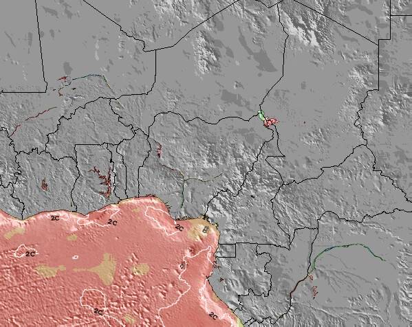 Niger Anomalia na Temperatura da Superfície do Oceano Mapa