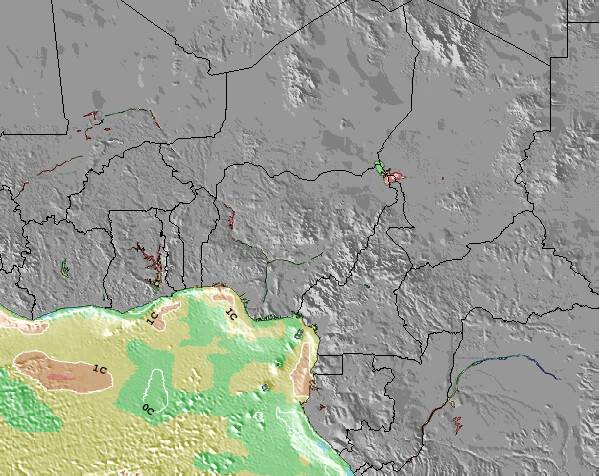 Niger Anomalia na Temperatura da Superfície do Oceano Mapa