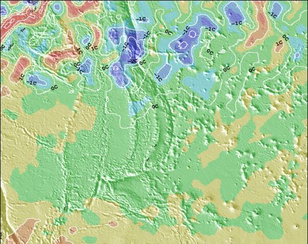Marianne Settentrionali, isole Temperature del mare anomalia Mappa