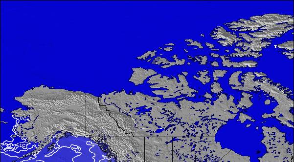 Northwest-Territories Temperaturas da Superfície do Oceano Mapa