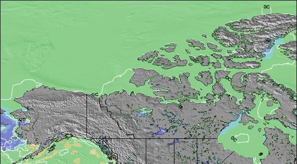 Northwest-Territories Anomalies de Température de la Mer Carte