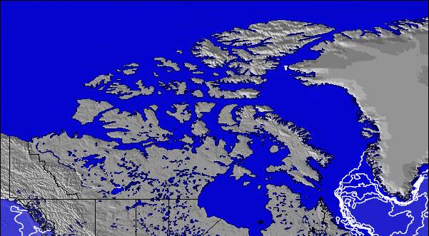 Nunavut Température de la Mer Carte