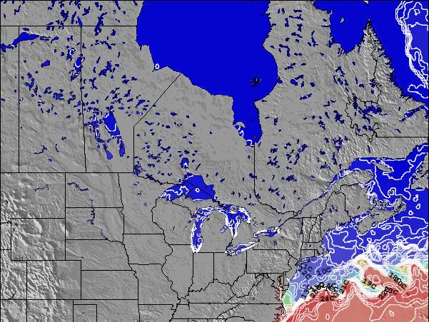 Ontario Temperature della superficie del mare Mappa