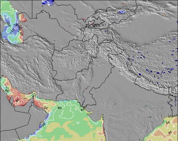 Pakistan Temperature del mare anomalia Mappa