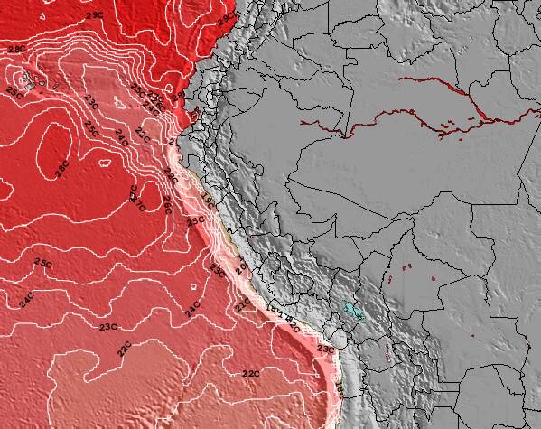 Peru Zeetemperatuur Kaart