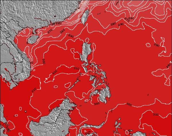 Filipinas Temperatura del Mar Mapa