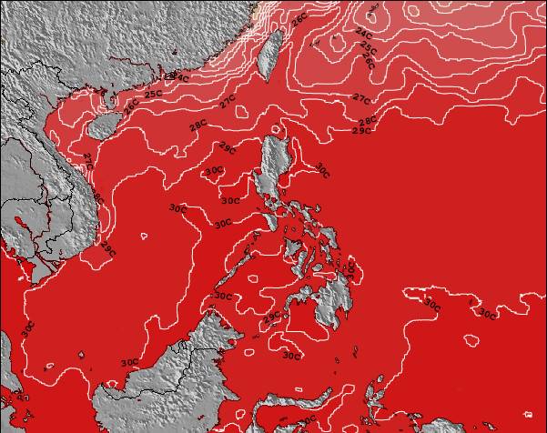 Filipinas Temperatura del Mar Mapa