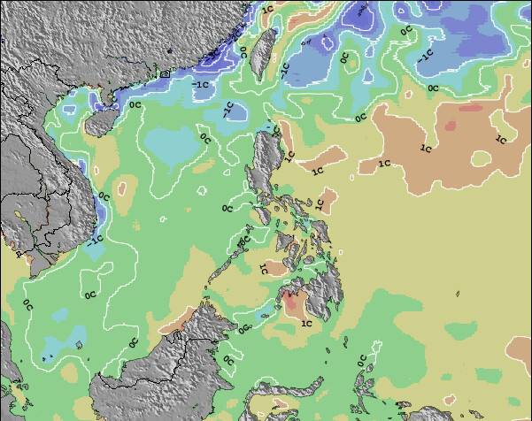 Philippines Sea Temperature Anomaly Map