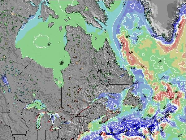 Quebec Zeetemperatuur Afwijking Kaart