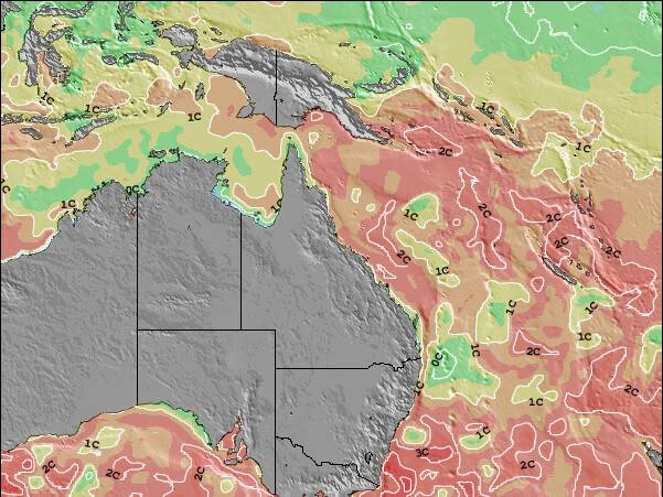 Queensland Anomalies de Température de la Mer Carte