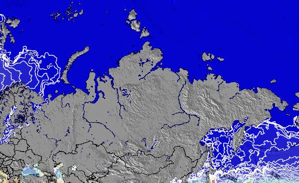 Rusia Temperatura del Mar Mapa