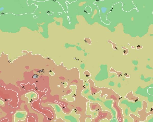 Samoa américaines Anomalies de Température de la Mer Carte