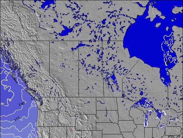 Saskatchewan Température de la Mer Carte