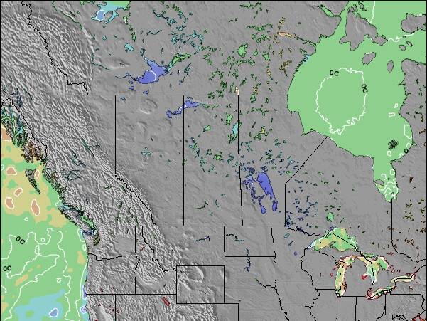 Saskatchewan Anomalies de Température de la Mer Carte