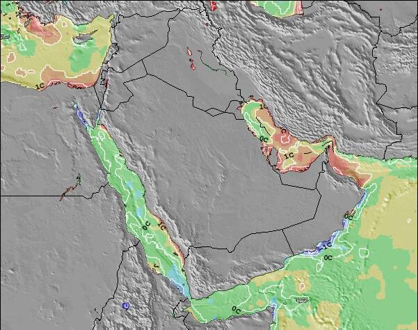 Oman Zeetemperatuur Afwijking Kaart