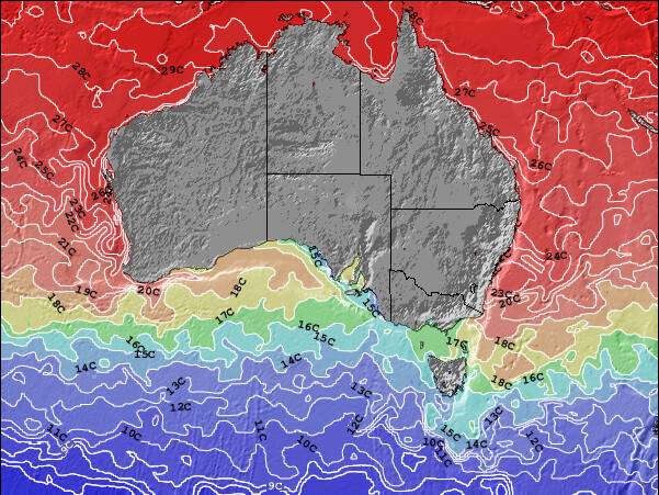 South-Australia Sea Temperature Map