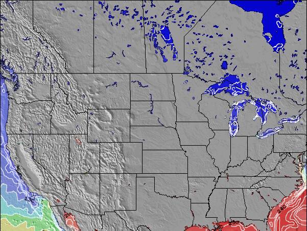 South-Dakota Temperatura del Mar Mapa