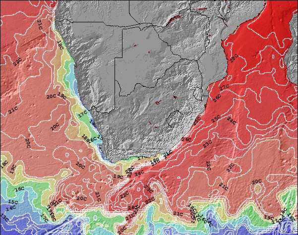 Swaziland Sea Temperature Map