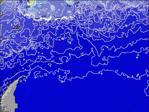 SouthGeorgiaandtheSouthSandwichIslands Température de la Mer Carte