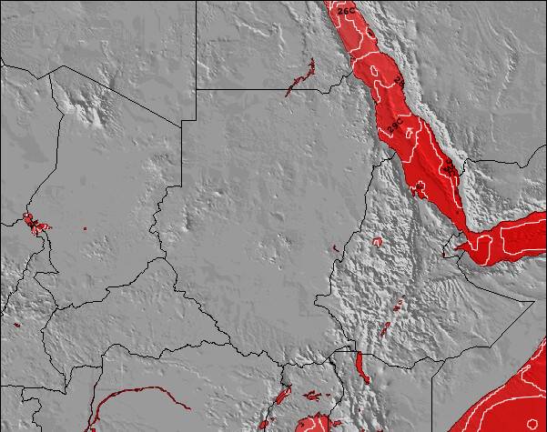 Sudan Temperaturas da Superfície do Oceano Mapa
