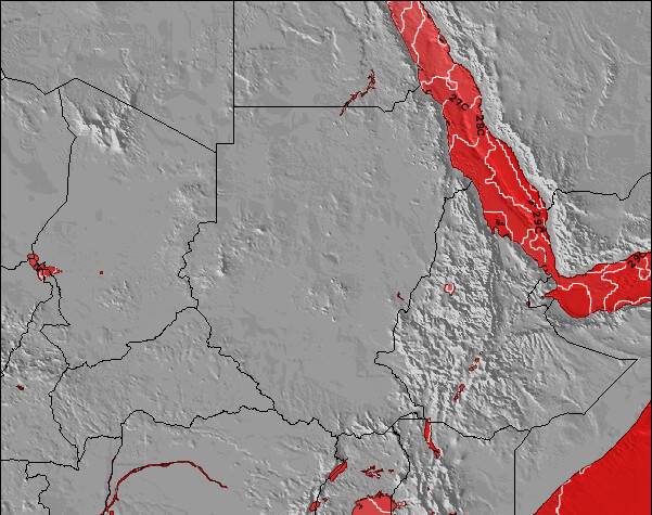 Sudan Temperatura del Mar Mapa