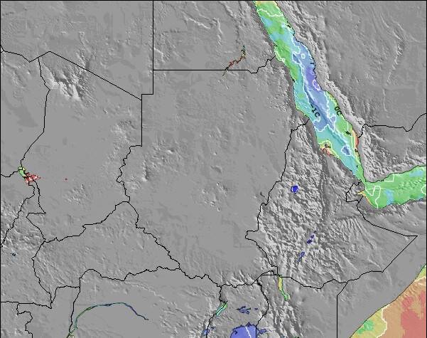 Sudan Anomalies de Température de la Mer Carte