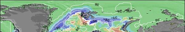 Svalbard Anomalía de Temperatura del Mar Mapa