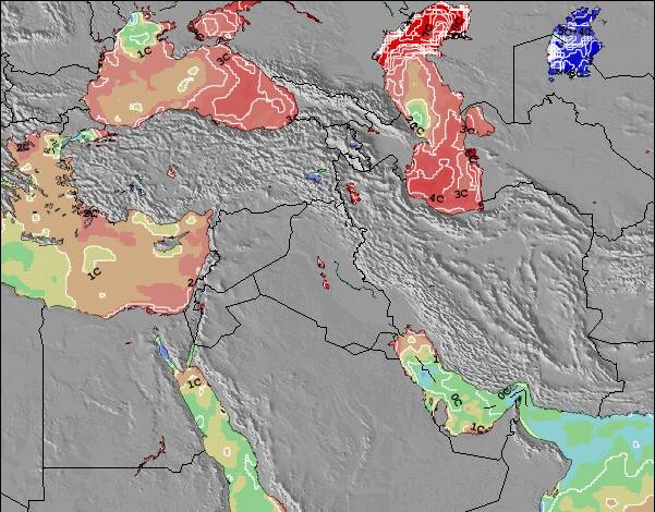 Iraq Anomalía de Temperatura del Mar Mapa